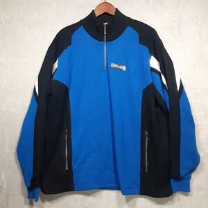 Spyder Encore Mens 1/4 Zip Fleece Sz.XL/Black-Blue/Wool-Acrylic/Colorblock